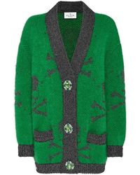 Philipp Plein - Lurex Mohair Cardigan V Neck Skull & Bones - Lyst