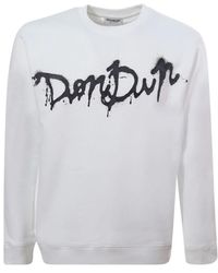 Dondup - Weißer sweatshirt mit logo-print - Lyst
