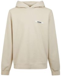 Jacquemus - Hoodies & Sweatvesten ,Katoen Hoodie Met Gros-Grain Logo - Lyst