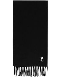 Ami Paris - Accessoires ,Zwart ,Wol De Coeur Sjaal - Lyst