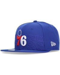 KTZ - Accessoires ,Blauw ,Polyester Nba Draft 76Ers Cap Flat Brim - Lyst