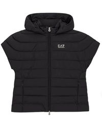 EA7 - Jassen ,Zwart ,Polyester Mouwloze Jas - Lyst