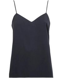 Max Mara - Tops ,Blauw ,Silk Canvas Top - Lyst