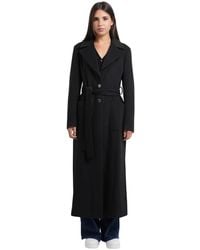 Fracomina - Jassen ,Zwart ,Single-Breasted Long Coat - Lyst