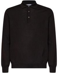 D4.0 - Tops ,Bruin ,Wol Virgin Wool Polo - Lyst