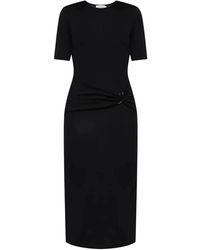 Calvin Klein - Jersey Metal Midi Jurk - Lyst
