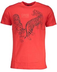 Roberto Cavalli - Rode Tijgerprint Crew Neck T-Shirt - Lyst
