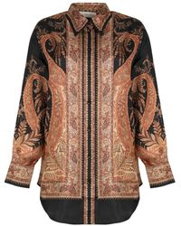 Zimmermann - Overhemden ,Veelkleurig ,Hypnotic Satin Shirt - Lyst