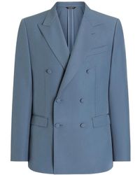 Dolce & Gabbana - Double-Breasted Poplin Wool Jacket - Lyst