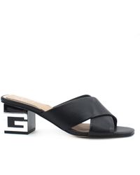 Guess - Schoenen ,Zwart ,Leer Heeled Mules - Lyst