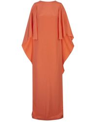 Max Mara - Korall seiden baleari langes kleid - Lyst