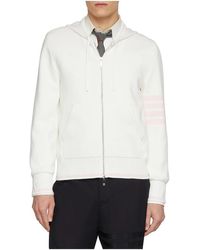 Thom Browne - Milano Stitch 4-Bar Zip Up Hoodie - Lyst