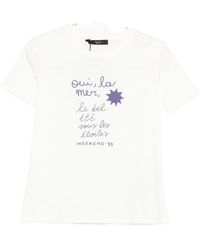 Weekend by Maxmara - Tops ,Wit ,Katoen Pantera T-Shirt - Lyst