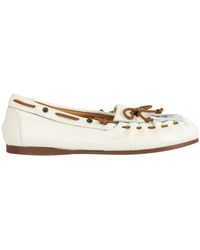 P.A.R.O.S.H. - Witte Platte Schoenen Met Gerimpeld Ontwerp - Lyst