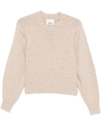 Isabel Marant - Beiger Wollmischungs-Pullover Mit Rundhalsausschnitt - Lyst