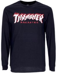 Thrasher - Tops ,Zwart ,Katoen Possessed Logo Longsleeve Tee - Lyst