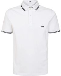 Fay - Tops ,Wit ,Katoen Blauw Stretch Katoen Polo Shirt - Lyst
