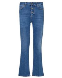 Liu Jo - Jeans ,Blauw ,Katoen High Waist Crop Flare Jeans - Lyst