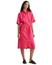 GANT - Kurzarm Leinenhemdkleid - Lyst
