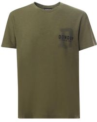 Dondup - T-shirt verde con girocollo e logo - Lyst