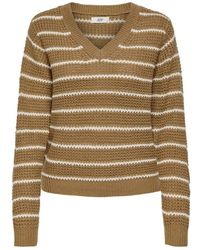 Jacqueline De Yong - Gestreepte V-Hals Trui Vrouwen - Lyst