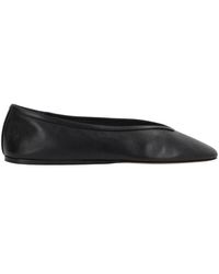 Le Monde Beryl - Schoenen ,Zwart ,Zwarte Leren Ballerina Platte Schoenen - Lyst