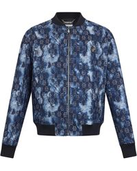 Philipp Plein - Jassen ,Blauw ,Denim Jacquard Denim Bomber Monogram - Lyst
