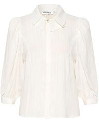Karen By Simonsen - Overhemden ,Wit ,Elegante Witte Blouse Met Pofmouwen - Lyst