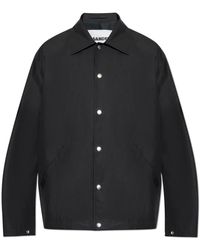 Jil Sander - Jassen ,Zwart ,Katoen Jas Met Kraag - Lyst