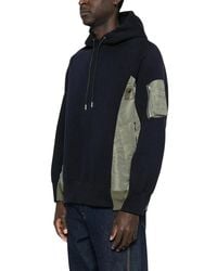 Sacai - Sponge Sweat X Nylon Twill Hoodie - Lyst