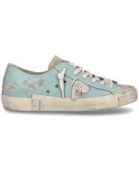 Philippe Model - Womens low prsx sneaker in cracked leather - Lyst