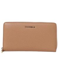 Coccinelle - Sand Leder Geldbörse Mit Reißverschluss - Lyst