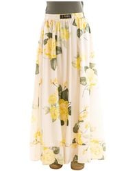 5 PROGRESS - Rokken ,Veelkleurig ,Katoen Maxi Wijde Poplin Rok - Lyst