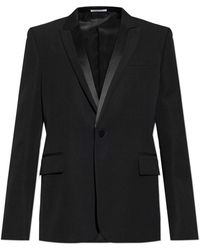 McQueen - Jassen ,Zwart ,Wol Wollen Blazer Met Zijden Revers - Lyst