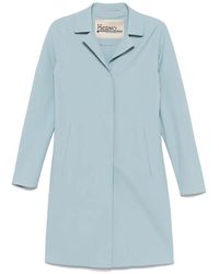 Herno - Hellblauer tel mit fallendem revers - Lyst