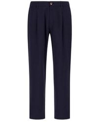 Herno - Broeken ,Blauw ,Katoen Straight Broeken - Lyst