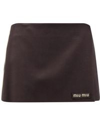 Miu Miu - Mohair Blend Mini Rok - Lyst