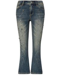 Liu Jo - Jeans ,Blauw ,Katoen Bootcut Jeans Met Juweelborduurwerk - Lyst