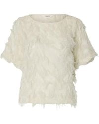 SELECTED - Slfmyline Ss Boat Neck Top B - Lyst