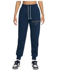 Nike - Fitness ,Blauw ,Katoen Phoenix Fleece Broeken - Lyst