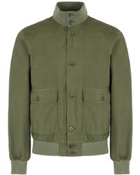 Aspesi - Bomberjacke Aus Baumwolle Mit Gerippten Kanten - Lyst