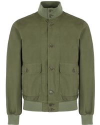 Aspesi - Bomberjacke Aus Baumwolle Mit Gerippten Kanten - Lyst