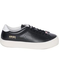 KENZO - Leder sneakers mit perforiertem detail - Lyst