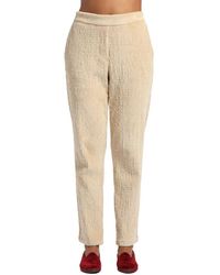 Momoní - Pantalone regular in velluto a coste con elastico in vita - Lyst