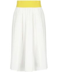 MSGM - Weißer Baumwollrock Mit Elastischem Bund - Lyst