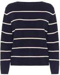 Ichi - Truien & Vesten ,Veelkleurig ,Polyester Gestreepte Gebreide Trui Total Eclipse Almond - Lyst