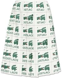 Lacoste - Rokken ,Wit ,Polyester Midi Rok - Lyst