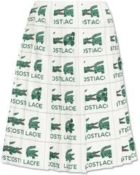 Lacoste - Rokken ,Wit ,Polyester Midi Rok - Lyst