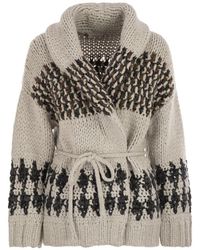 Brunello Cucinelli - Truien & Vesten ,Katoen Opera Prince Of Wales Gehaakt Vest - Lyst
