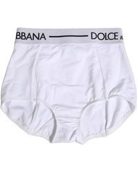Dolce & Gabbana - Witte Logo Tailleband Coulotte Panty Ondergoed - Lyst